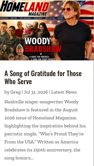 Homeland Magazine feature — A Song of Gratitude for Those Who Serve