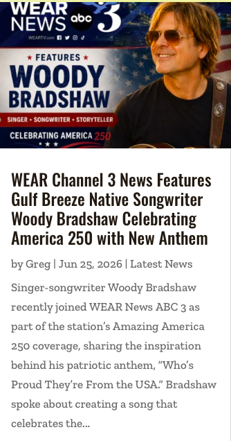 WEAR Channel 3 News feature on Woody Bradshaw