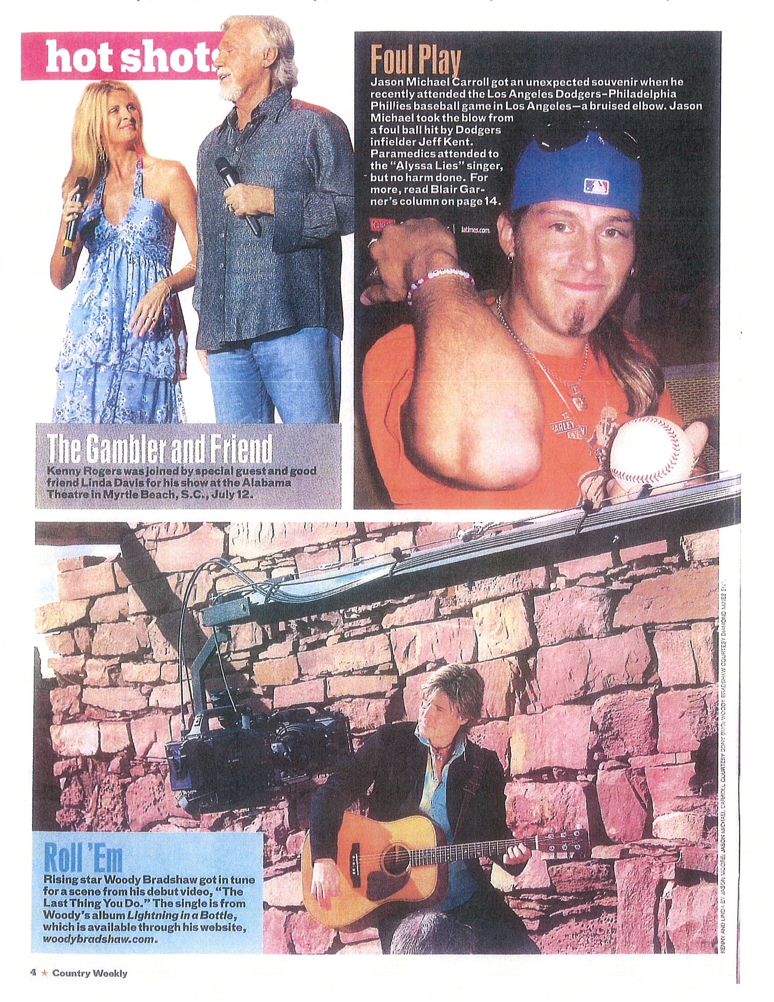 Country Weekly — Woody Bradshaw filming a scene for his debut video